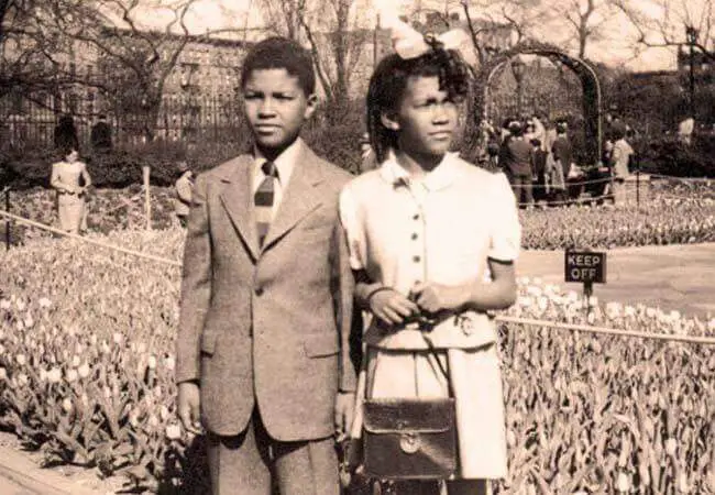 Billy Dee Williams with his Twin Sister, Loretta during young age