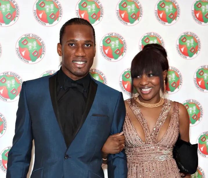Didier Drogba with ex-wife, Lalla