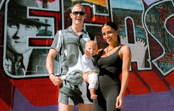 Ian Machado Garry with Wife and Son