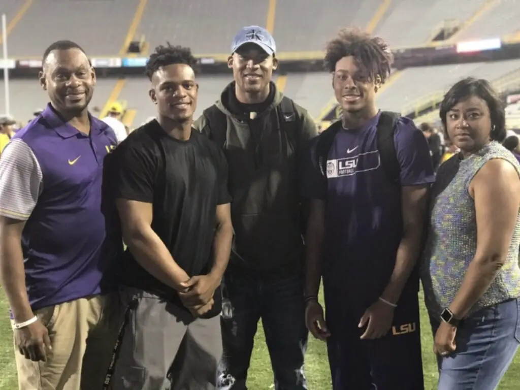 Justin Jefferson with his Parents and Brothers