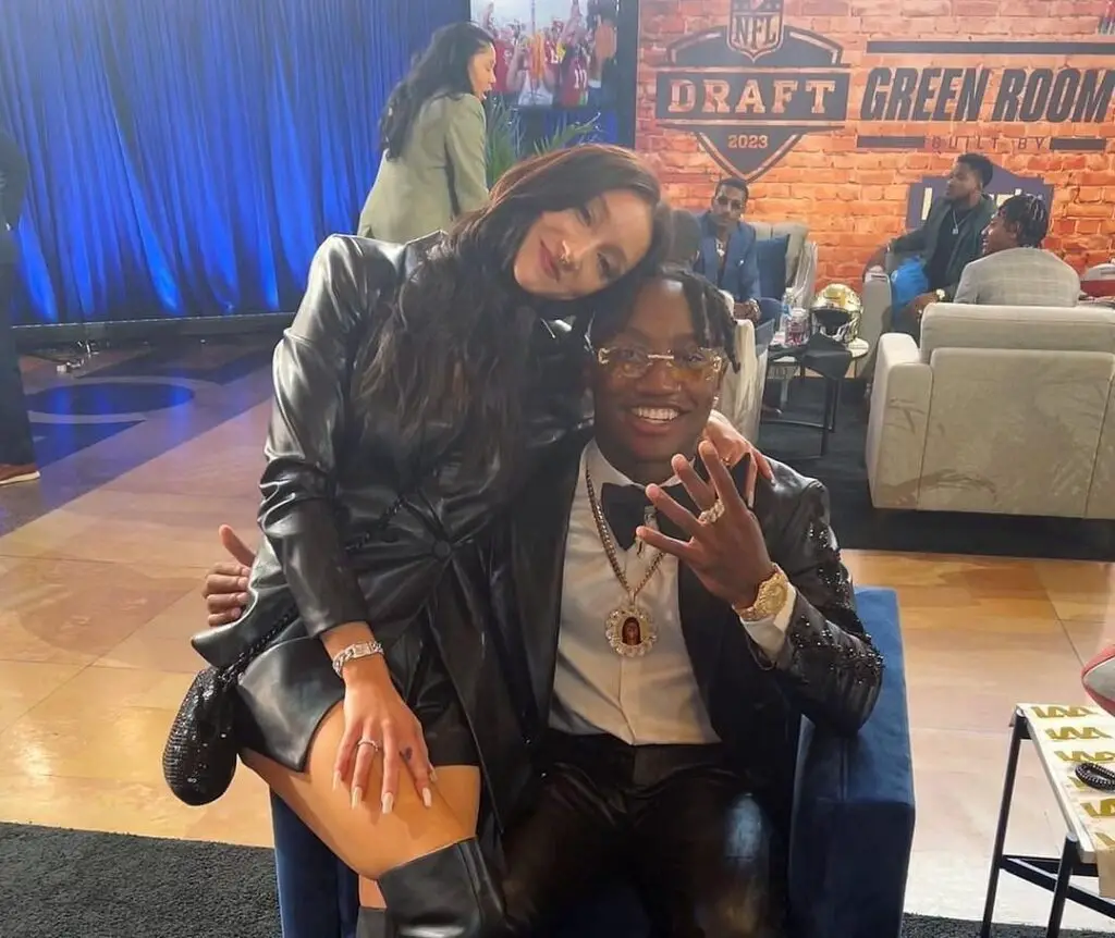 Zay Flowers with Girlfriend, Ruby during his NFL Draft with Baltimore Ravens